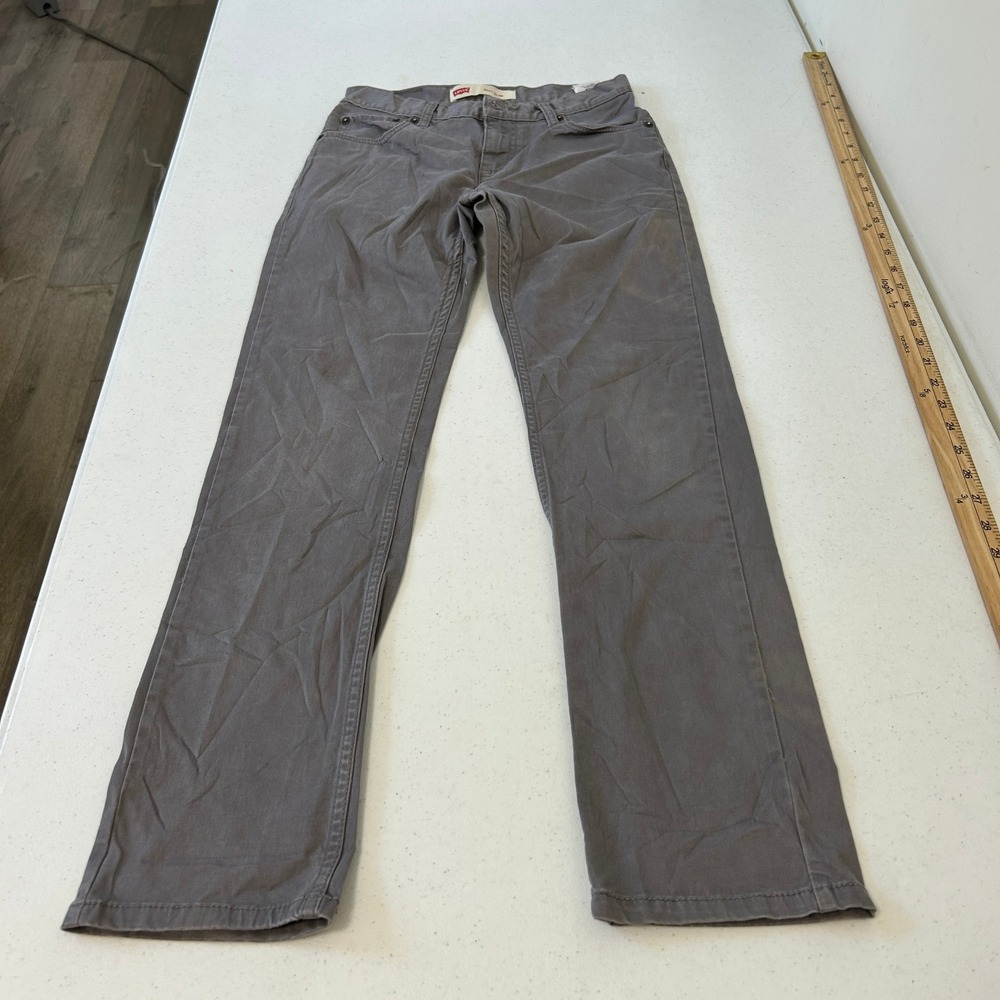 Levis 511 Slim Gray Pants Boys Size 14 Regular W27 L27 Stretch Twill Chino